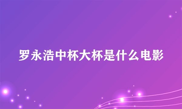 罗永浩中杯大杯是什么电影