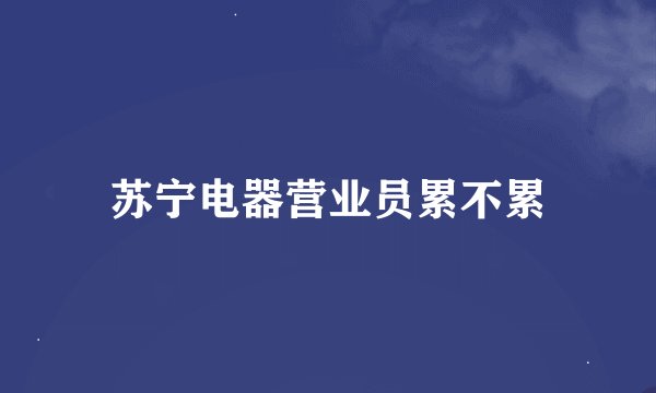 苏宁电器营业员累不累