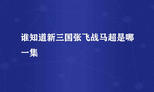 谁知道新三国张飞战马超是哪一集