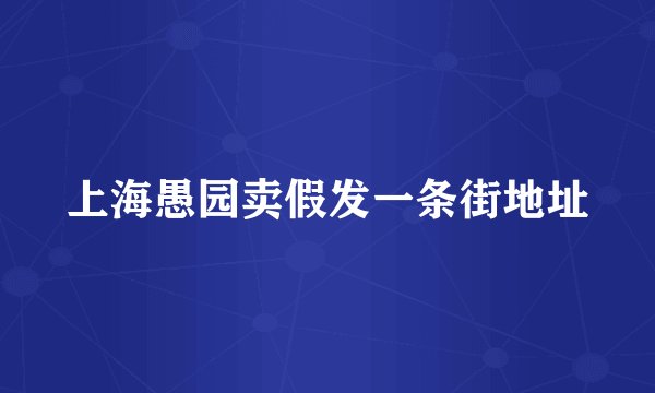 上海愚园卖假发一条街地址