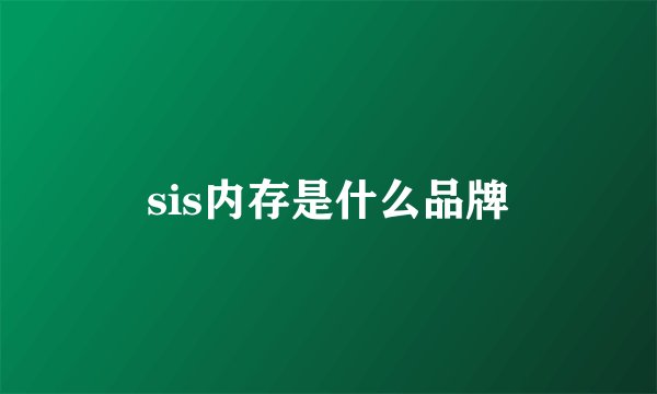 sis内存是什么品牌
