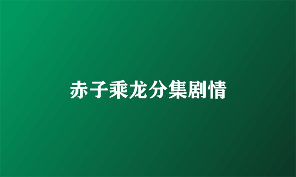 赤子乘龙分集剧情