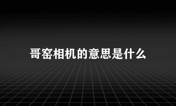 哥窑相机的意思是什么