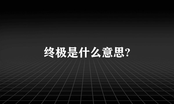 终极是什么意思?