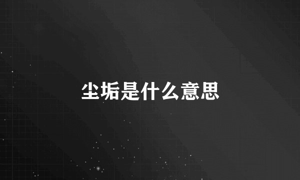 尘垢是什么意思