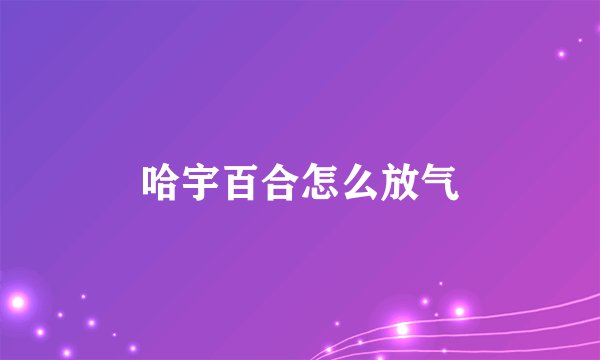 哈宇百合怎么放气