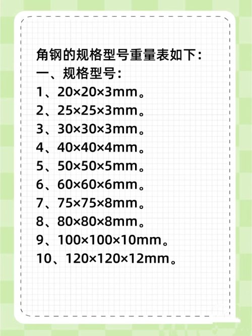角钢理论重量表？