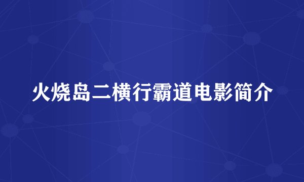 火烧岛二横行霸道电影简介