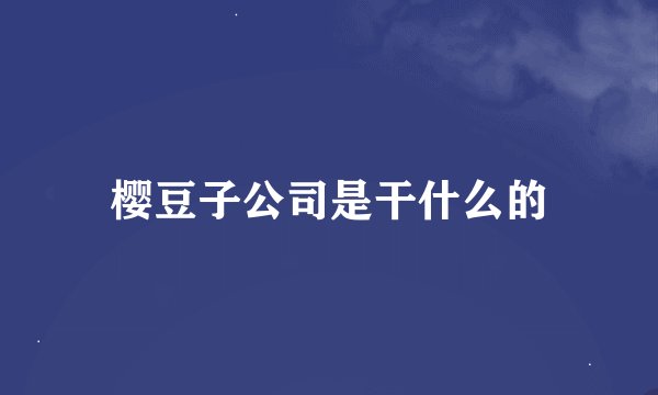 樱豆子公司是干什么的