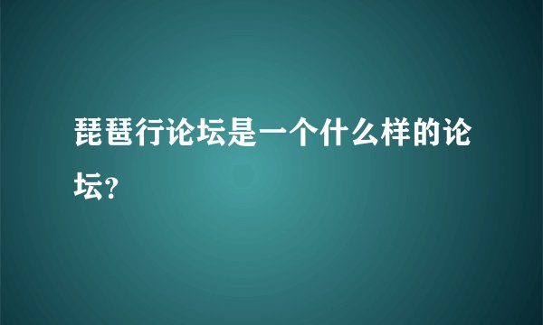 琵琶行论坛是一个什么样的论坛？