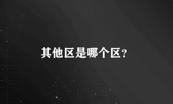 其他区是哪个区？
