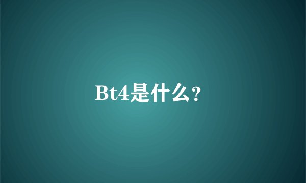 Bt4是什么？