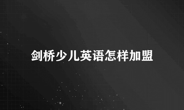 剑桥少儿英语怎样加盟