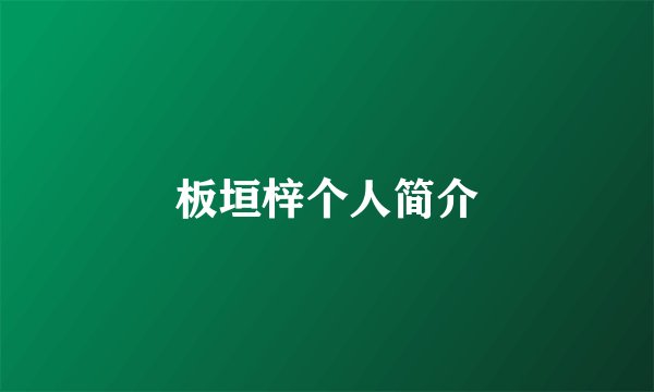 板垣梓个人简介