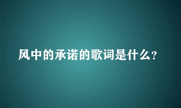 风中的承诺的歌词是什么？