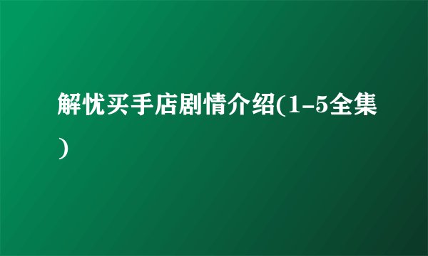 解忧买手店剧情介绍(1-5全集)