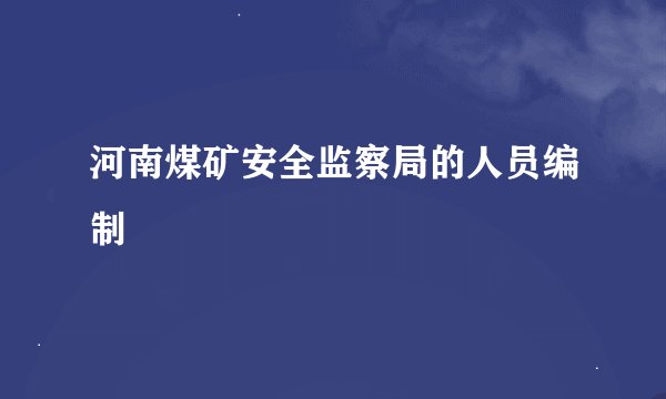 河南煤矿安全监察局的人员编制