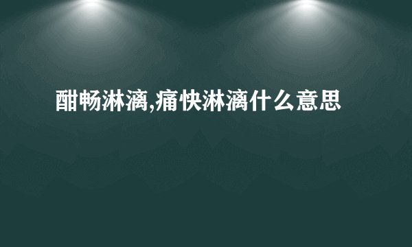 酣畅淋漓,痛快淋漓什么意思