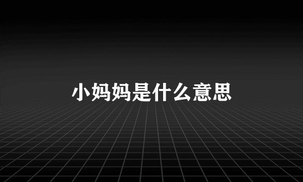 小妈妈是什么意思