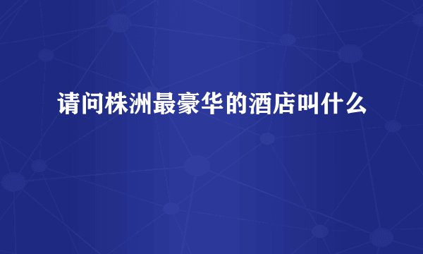 请问株洲最豪华的酒店叫什么