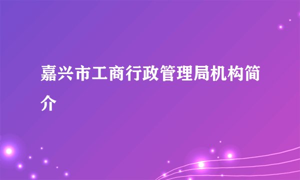 嘉兴市工商行政管理局机构简介