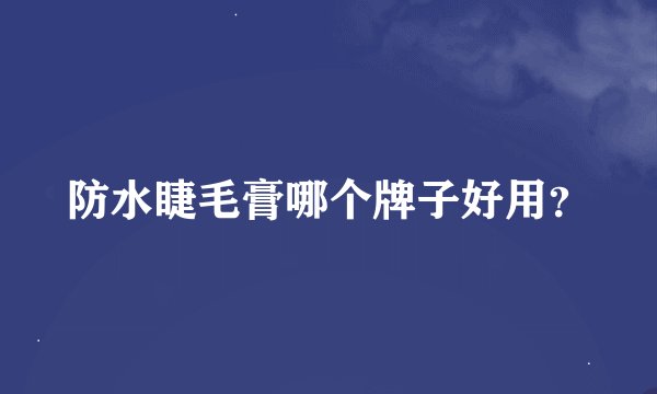 防水睫毛膏哪个牌子好用？