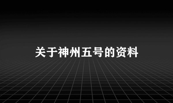 关于神州五号的资料