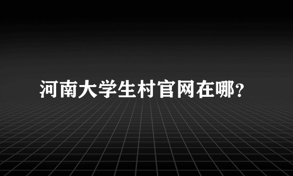 河南大学生村官网在哪？
