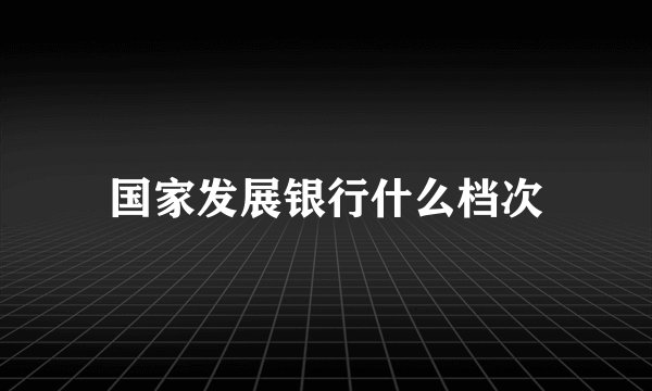 国家发展银行什么档次