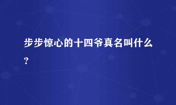步步惊心的十四爷真名叫什么？