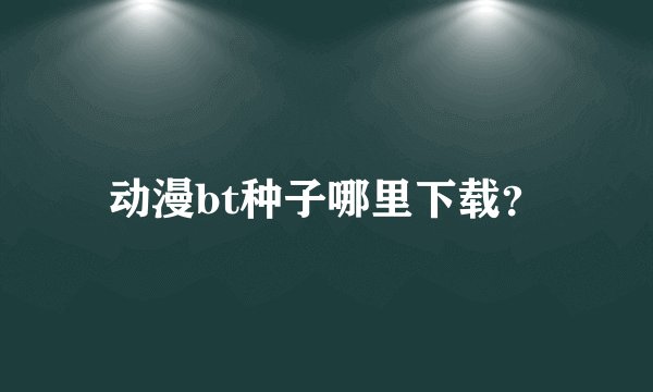 动漫bt种子哪里下载？