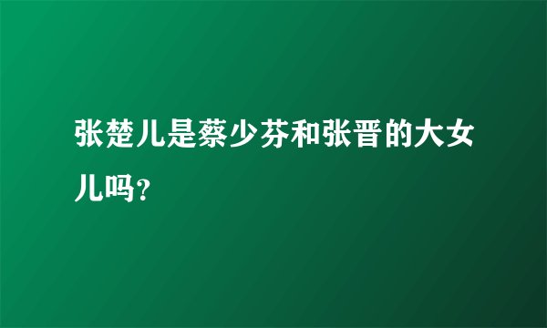 张楚儿是蔡少芬和张晋的大女儿吗？