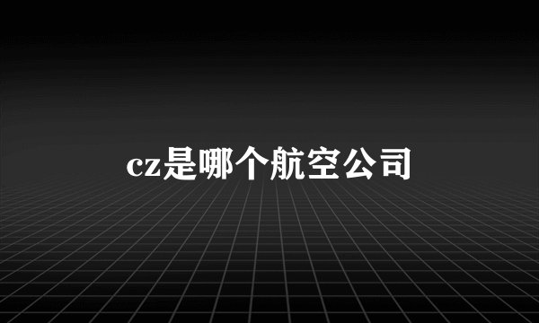 cz是哪个航空公司