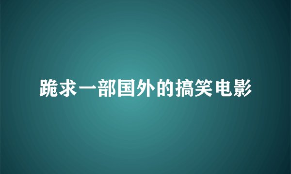跪求一部国外的搞笑电影