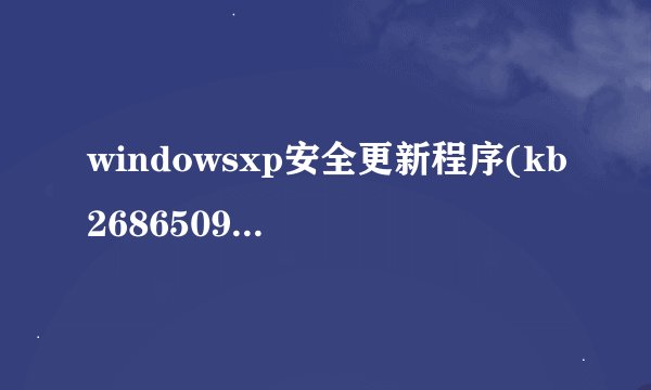 windowsxp安全更新程序(kb2686509)总是安装失败