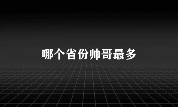 哪个省份帅哥最多