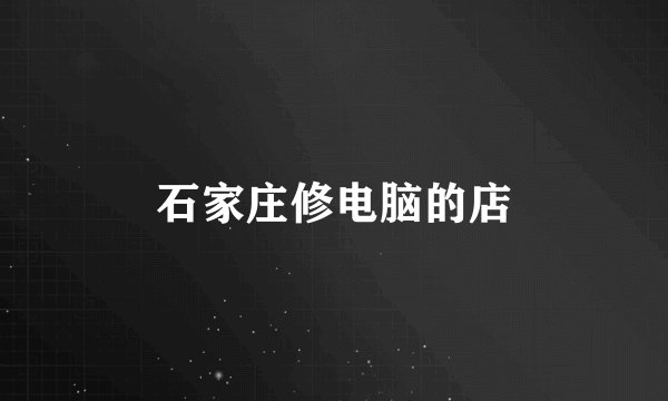石家庄修电脑的店
