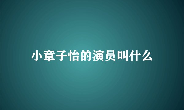 小章子怡的演员叫什么
