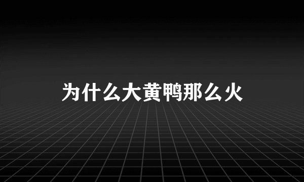 为什么大黄鸭那么火