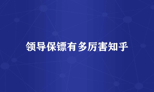 领导保镖有多厉害知乎