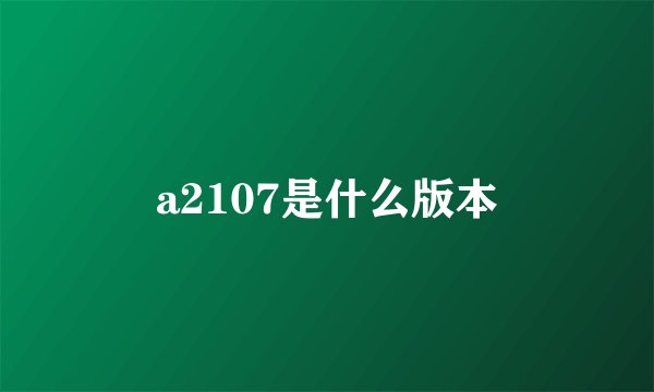 a2107是什么版本