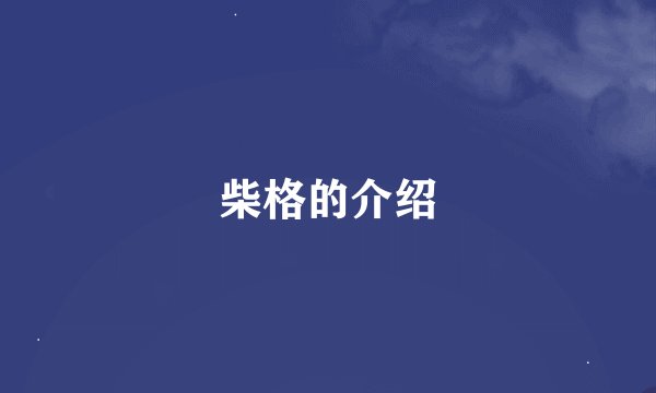 柴格的介绍