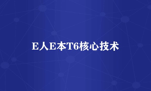 E人E本T6核心技术