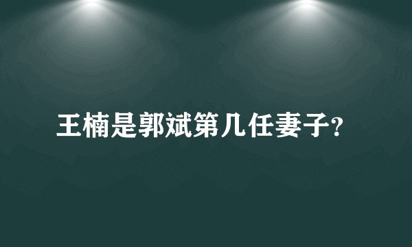 王楠是郭斌第几任妻子？