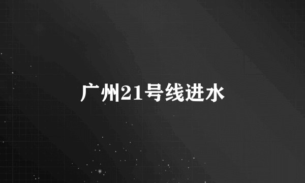 广州21号线进水
