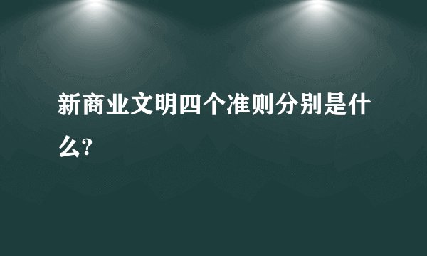 新商业文明四个准则分别是什么?