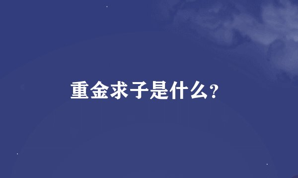 重金求子是什么？