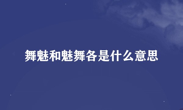 舞魅和魅舞各是什么意思