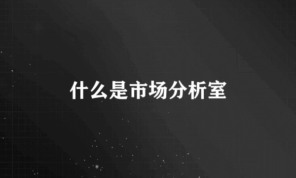 什么是市场分析室