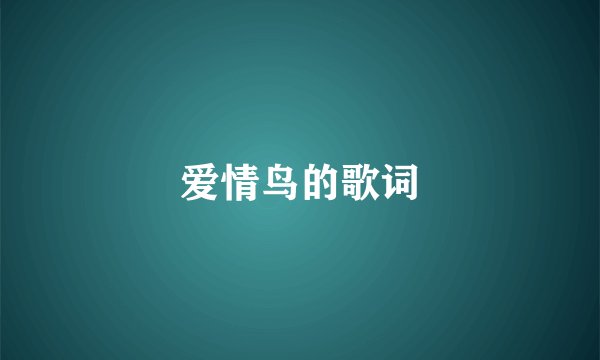 爱情鸟的歌词
